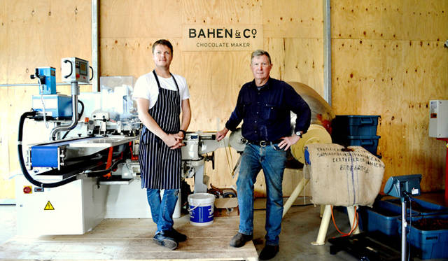<br />Josh and Jack crafting high-quality chocolate in their small factory