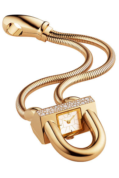 Cadenas Watch Sertie Gold BraceletMaterials: Yellow gold, diamonds, mother-of-pearlMovement: QuartzPrice: ¥4,698,000