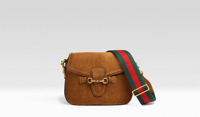 "Lady Web" Suede Shoulder Bag<br />¥234,360