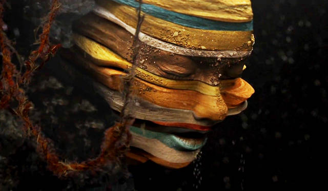 Björk, “Mutual Core” video still, 2012.<br>Credit: Directed by Andrew Thomas Huang, Image courtesy of Wellhart Ltd & One Little Indian