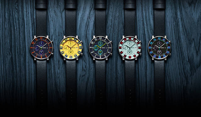 From left: "SCEB017" (limited to 1,000 units), "SCEB019" (limited to 1,500 units), "SCEB021" (limited to 1,000 units), "SCEB023" (limited to 1,500 units), and "SCEB025" (limited to 1,000 units), a total of 5 models released. All are priced at ¥34,560.