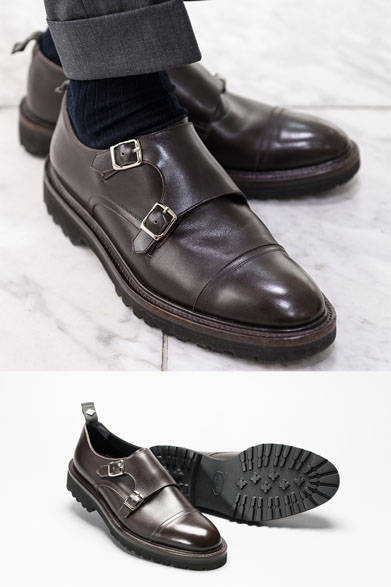 <strong>WH</strong><br />Double monk strap ¥49,680 (Isetan Shinjuku Men's, Oriental Shoes)