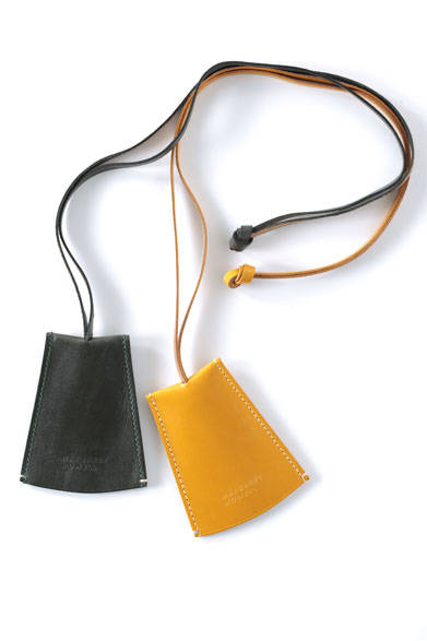 <strong>MARGARET HOWELL</strong><br />Leather key cases are now available in vibrant yellow, as well as the new khaki colour. Their colours and designs can elevate your look, functioning as sophisticated accessories. Key fobs ¥10,800 each (both Margaret Howell)