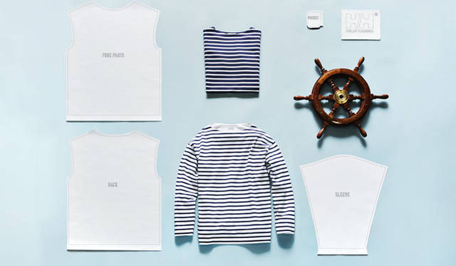 <strong>HELLY HANSEN</strong><br>"HELLY HANSEN ROYAL MARINE CLUB 2nd Release"<br>The "R.M.C BASQUE SHIRTS" are crafted from 100% SUVIN cotton, India's finest, developed from the yarn up. The silhouette and material feel are enhanced by patternmaking that prioritizes comfort. The form is not oversized, with a balanced sleeve and body length, and a narrower, meticulously sewn neckline than the original boat neck. ¥21,600