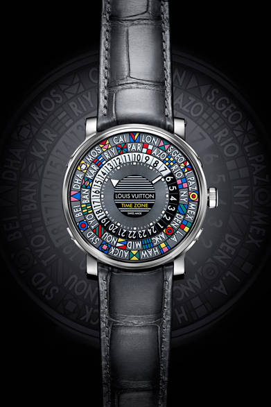 <strong>Tambour Time Zone</strong><br>Case: Stainless Steel<br>Diameter: 39mm<br>Movement: Automatic (Cal. LV87)<br>Functions: Worldtime (displays time in 24 time zones)<br>Strap: Alligator<br>Water Resistance: 50m<br>Release: Scheduled for June<br>Price: ¥810,000 (excluding tax)