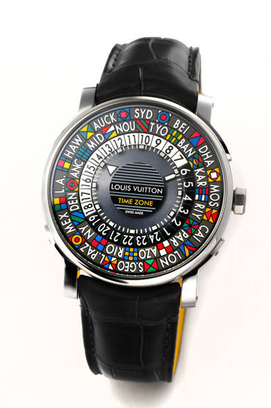 <strong>Tambour Time Zone</strong><br>Case: Stainless Steel<br>Diameter: 39mm<br>Movement: Automatic (Cal. LV87)<br>Functions: Worldtime (displays time in 24 time zones)<br>Strap: Alligator<br>Water Resistance: 50m<br>Release: Scheduled for June<br>Price: ¥810,000 (excluding tax)