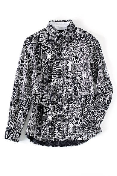 <strong>MENS | </strong> A lightweight cotton shirt with a crisp feel. The pop graphic is inspired by 80s street art. It's also recommended to show just a hint of it peeking from under a knit or sweatshirt. Shirt ¥43,200 (DIESEL BLACK GOLD)