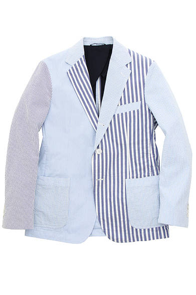 <strong>NICK WOOSTER + UNITED ARROWS</strong><br/>Jacket with partial use of seersucker and cord lane. ¥49,680