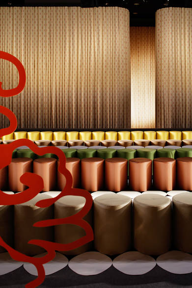 Colorful seats at the show venue.<br /><br />© Nacása & Partners