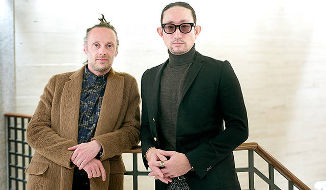 L'Officiel Italia Director Gianluca Cantaro (left) and Patchy Cake Eater designer Shigenori Morino