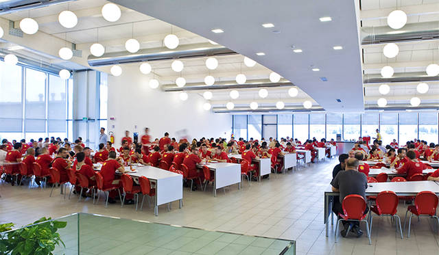 The in-house restaurant for staff at the Maranello headquarters, known as 'Ristorante Aziendale'