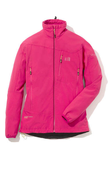<strong>MILLET</strong><br />2015 Spring/Summer Women's Collection<br />Protects your body from the biting wind on 3000m ridges. "Chamonix Shield Jacket" ¥19,440