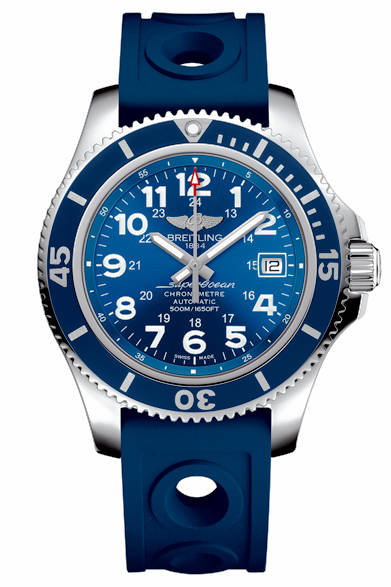 <strong>Superocean II 44</strong><br><br>Case: Stainless steel<br>Diameter: 44mm<br>Movement: Self-winding (Cal. 17)<br>Functions: Date display, Helium escape valve<br>Strap: Stainless steel<br>Water resistance: 1500m (44mm case)<br>Release: Scheduled for Summer 2015<br>Price: ¥464,400