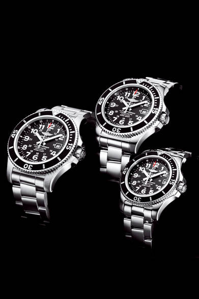 <strong>Superocean II</strong><br><br>Case: Stainless steel<br>Diameter: 44mm, 42mm, 36mm<br>Movement: Self-winding (Cal. 17)<br>Functions: Date display, Automatic helium escape valve<br>Bracelet: Stainless steel<br>Water resistance: 1500m (44mm case), 500m (42mm case), 200m (36mm case)<br>Release: Scheduled for Summer 2015<br>Price: ¥464,400 (44mm case), ¥442,800 (42mm and 36mm cases)
