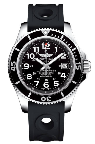 <strong>Superocean II 42</strong><br><br>Case: Stainless steel<br>Diameter: 42mm<br>Movement: Self-winding (Cal. 17)<br>Functions: Date display<br>Strap: Rubber<br>Water resistance: 500m<br>Release: Scheduled for Summer 2015<br>Price: ¥442,800