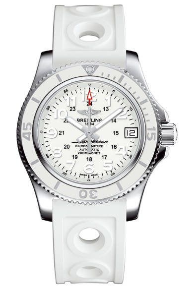 <strong>Superocean II 36</strong><br><br>Case: Stainless steel<br>Diameter: 36mm<br>Movement: Self-winding (Cal. 17)<br>Functions: Date display<br>Strap: Rubber<br>Water resistance: 200m<br>Release: Scheduled for Summer 2015<br>Price: ¥365,000