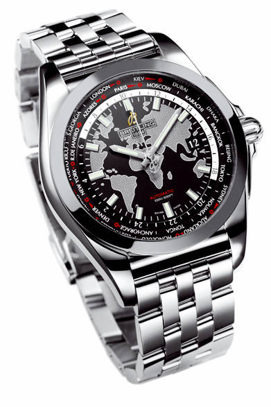 <strong>Galactic Unitime Sleek T</strong><br><br>Case: Stainless steel + Tungsten carbide bezel<br>Diameter: 44mm<br>Movement: Self-winding (Cal. B35)<br>Functions: World time display, Date display<br>Bracelet: Stainless steel<br>Water resistance: 100m<br>Release: Scheduled for Summer 2015<br>Price: ¥1,101,600