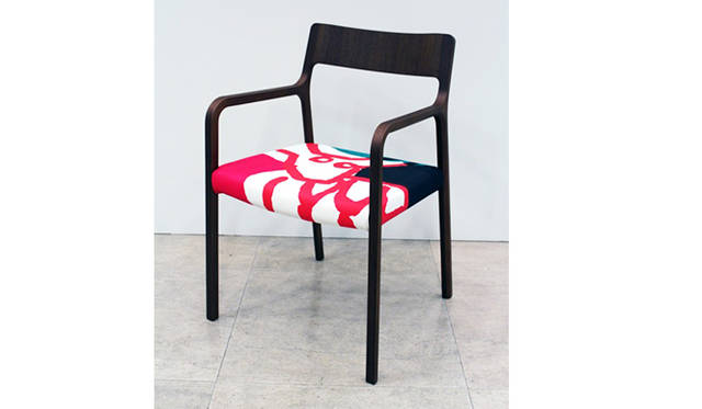 Seat cover for chair "RINN" designed by Yasushi Fujimori, combined with "PARK"
