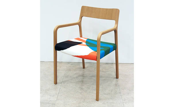 Seat cover for chair "RINN" designed by Yasushi Fujimori, combined with "PARK"