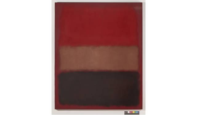 Mark RothkoNo. 46 [Black, Ochre, Red Over Red], 1957 Oil on canvas99 1/2 x 81 1/2 x 1 3/4 in. (252.73 x 207.01 x 4.45 cm) The Museum of Contemporary Art, Los Angeles The Panza Collection© 1998 Kate Rothko Prizel & Christopher Rothko - ADAGP, Paris, 2015 - Photo The Museum of Contemporary Art, Los Angeles