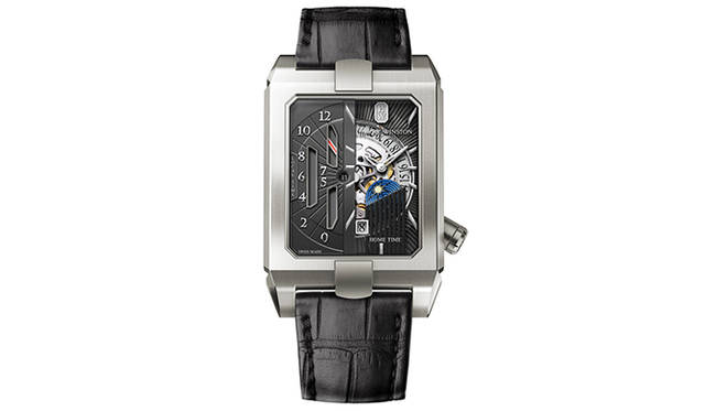 <strong>HW Avenue Dual Time Automatic</strong><br>Case | Zarium<br>Size | 53.8mm (L) x 35.8mm (W)<br>Thickness | 10.7mm<br>Movement | Automatic (Cal.HW3502)<br>Functions | Retrograde local time display (left half of dial), Day/Night indicator (linked to home time), Date display<br>Strap | Alligator<br>Water Resistance | 3 bar<br>Release | November<br>Estimated Price | ¥2,550,000 (excl. tax)