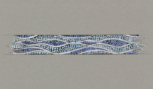 A design sketch for "WATERCOLORS" © Tiffany & Co.