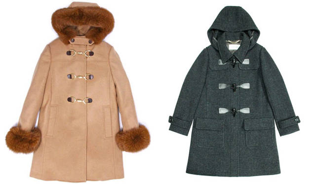 <strong>LITHIUM FEMME</strong><br />2015-16 Fall/Winter Collection. Left: Duffle coat in cashmere melton with fur collar. Right: Duffle coat with lapels.