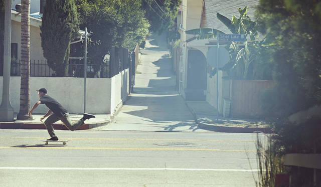 Photos 1-5 are campaign visuals. Eric Koston influences skateboarders worldwide with his unique style and tricks.