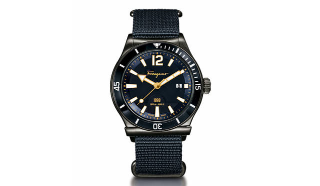 <strong>Ferragamo 1898 Sport</strong><br />Case | Grey IP stainless steel<br />Diameter | 43mm<br />Movement | Quartz<br />Features | Date display<br />Strap | Nylon NATO strap<br />Water resistance | 20 bar<br />Release | Scheduled for May<br />Estimated price | ¥186,840<br />