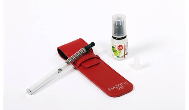Available in three flavors—menthol, mojito, and black tea—the device uses Italian e-liquid in an atomizer.<br/>Photograph by Gianluca Wright