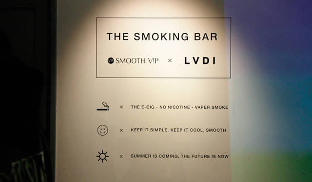 On the second floor of the exhibition venue, a community lounge was set up with drinks like beer, offering a space to try the product.<br/>Photograph by Gianluca Wright