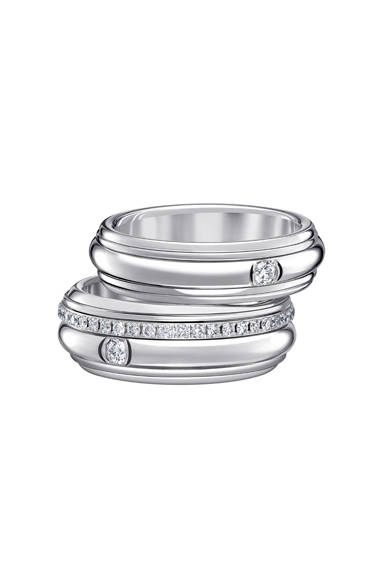 White gold x diamond POSSESSION rings from top: ¥302,400, ¥653,400