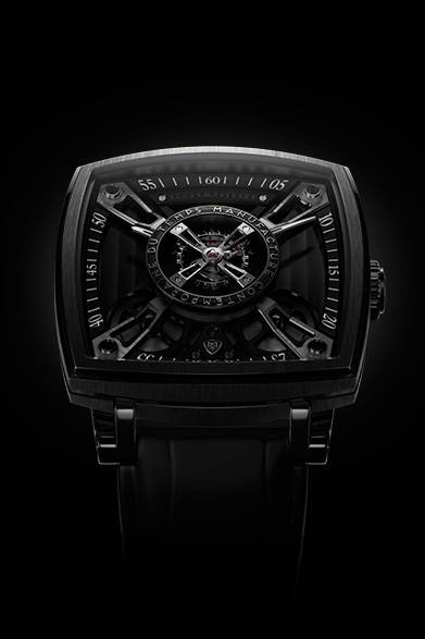 <strong>Sequential One F110</strong><br />Case | DLC-treated titanium<br />(Grade 5)<br />Size | 42mm x 42mm<br />Thickness | 14mm<br />Movement | Manual winding (Cal.MCT-F1.0)<br />Features | Power reserve indicator<br />Strap | Alligator<br />Water resistance | 3 bar<br />Release | Scheduled for September<br />Price | ¥7,000,000 (excluding tax)<br />