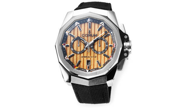 <strong>Admiral's Cup AC-One 45 Chronograph Bois</strong><br />Case: Stainless steel with black PVD coating<br />Diameter: 45mm<br />Thickness: 14.3mm<br />Movement: Automatic (Cal.CO 116)<br />Functions: Chronograph (30-minute counter), date display<br />Strap: "Mad Max" leather<br />Water resistance: 30 bar<br />Release: Scheduled for July<br />Price: ¥1,188,000<br />