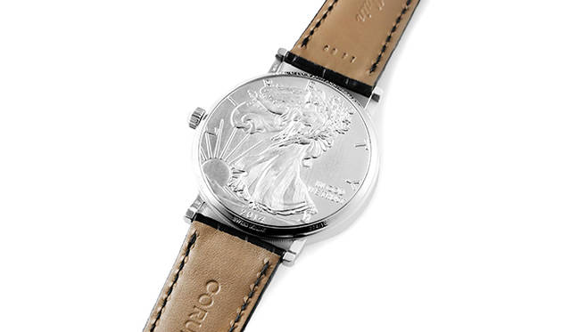 <strong>Heritage Coin Watch</strong><br />Case: Silver (US $1 coin)<br />Diameter: 43mm<br />Thickness: 7.6mm<br />Movement: Automatic (Cal.CO 082)<br />Strap: Alligator<br />Water resistance: 3 bar<br />Limited edition: 100 pieces<br />Release: Available now<br />Price: ¥2,106,000<br />