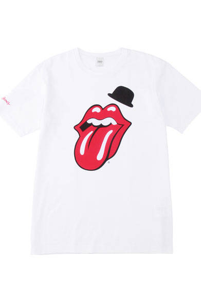 <strong>TAKEO KIKUCHI</strong><br />THE ROLLING STONES x TAKEO KIKUCHI T-shirt ¥7,452 (M, L, LL)