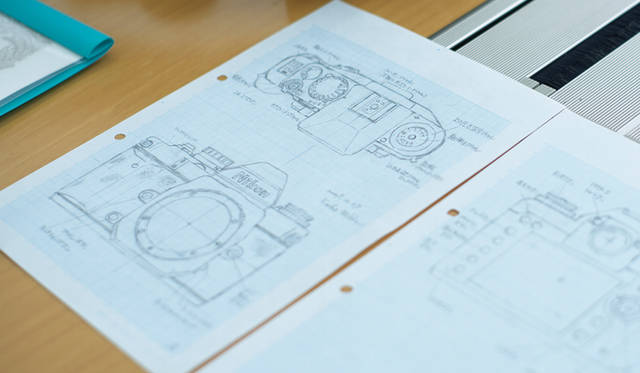 A sketch of the "Df" drawn by designer Koshiro Miura. It was drawn shortly after the establishment of the "Goto Laboratory" in 2009, but it took time to bring it to market.