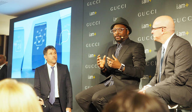 From right: Stefano Randazzo, President & CEO of Gucci Timepieces, and will.i.am, global musician.