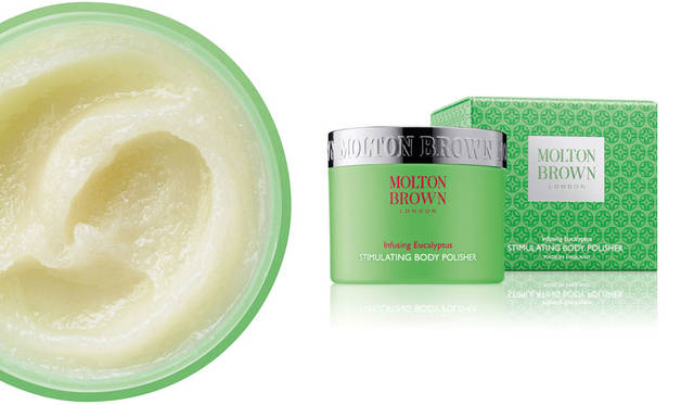 <strong>MOLTON BROWN</strong><br />"Body Polisher Collection" A highly refreshing aroma blended with eucalyptus, mint, and cedarwood. "Infusing Eucalyptus Stimulating Body Polisher" ¥7,560 [275g]