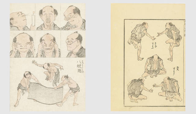 MITSUKOSHI | Nihonbashi Mitsukoshi Main Store<br />"Welcome to the World of Hokusai Manga" Left: Hokusai Manga "Hyakumenso, Hassōtobi" (1819 / 17.5×12.3cm) ¥291,600, Right: Hokusai Manga "Sagisumofu / Sanjaku Sumofu" (Frame size W39×D29×H3cm) ¥226,800