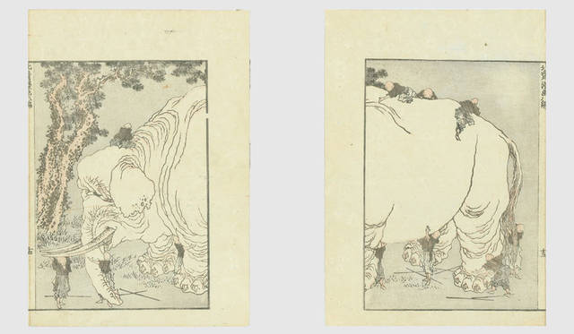MITSUKOSHI | Nihonbashi Mitsukoshi Main Store<br />"Welcome to the World of Hokusai Manga" Hokusai Manga "Gunbō Zō o Naderu" (Sold as a set of 2 pieces / Frame size W39×D29×H3cm) ¥486,000