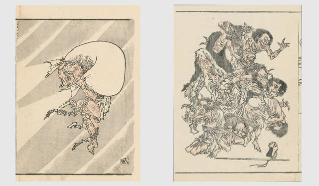 MITSUKOSHI | Nihonbashi Mitsukoshi Main Store<br />"Welcome to the World of Hokusai Manga" Left: Hokusai Manga "Fūjin" (Frame size W39×D29×H3cm) ¥291,600, Right: Hokusai Manga "Yōkai" (Frame size W39×D29×H3cm) ¥270,000