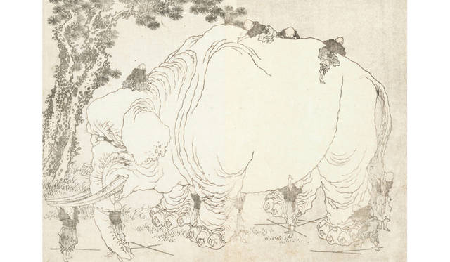 MITSUKOSHI | Nihonbashi Mitsukoshi Main Store<br />"Welcome to the World of Hokusai Manga" Hokusai Manga "Gunbō Zō o Naderu" (Sold as a set of 2 pieces / Frame size W39×D29×H3cm) ¥486,000