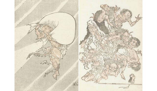 MITSUKOSHI | Nihonbashi Mitsukoshi Main Store<br />"Welcome to the World of Hokusai Manga" Left: Hokusai Manga "Fūjin" (Frame size W39×D29×H3cm) ¥291,600, Right: Hokusai Manga "Yōkai" (Frame size W39×D29×H3cm) ¥270,000