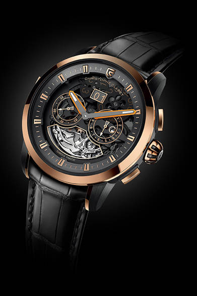 <strong>ALLEGRO</strong><br />Case: 18K red gold + anthracite PVD titanium<br />Diameter: 45mm<br />Thickness: 8.2mm<br />Movement: Automatic winding (Cal.ALG89)<br />Functions: Minute repeater, GMT display (subdial at 3 o'clock), day/night indicator, date display (big date with two discs)<br />Strap: Alligator<br />Water resistance: 3 bar<br />Limited edition: 20 pieces<br />Release: TBD<br />Price: ¥56,160,000<br />