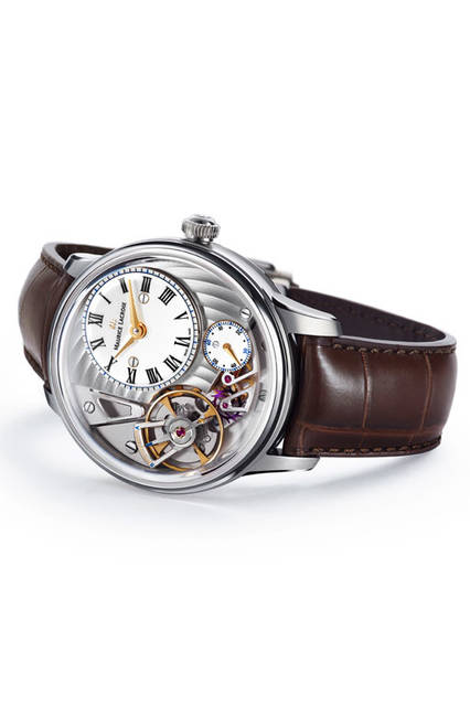 <strong>マスターピース　グラビティ・リミテッド</strong><br />ケース｜ステンレススチール<br />直径｜43mm<br />厚さ｜16.5mm<br />ムーブメント：自動巻き（ML230)<br />ストラップ｜クロコダイル<br />防水｜5気圧<br />限定数｜250本<br />発売時期｜2015年10月予定<br />予価｜138万円<br />