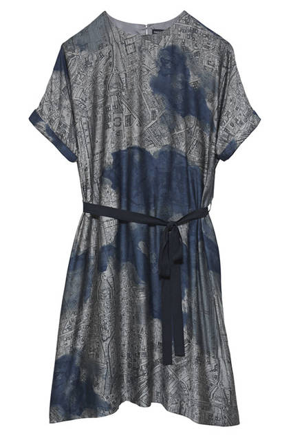 <strong>pas de calais</strong><br />2015-16 Autumn/Winter Collection "Paris Edition Collection" Rayon Satin Dress (Charcoal)