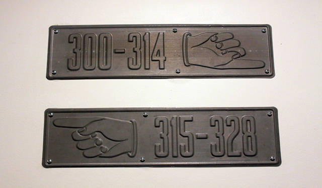 <strong>Yoko Ueno Lewis | Kurashi Note - Part 18 "Dolphin Hotel and the World of the Sheepman"</strong><br />Signage plan. A thorough concept is evident in the font, materials, and color