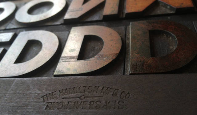 <strong>journal standard Furniture</strong><br />Stephen Kenny's works, created using vintage wood type and presses from the 1800s and 1900s, captivate the art and fashion scenes and have been exhibited in numerous galleries and museums.