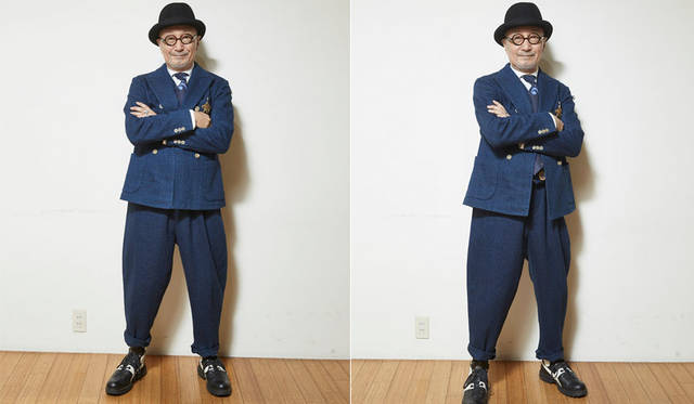 <strong>TAKEO KIKUCHI</strong><br />Takeo Kikuchi wears a showpiece from this spring's collection
